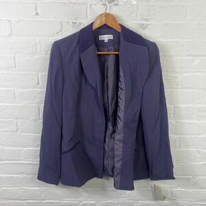 Dressbarn Women's Botton Front Blazer Jacket Long Sleeve Purple Size 12